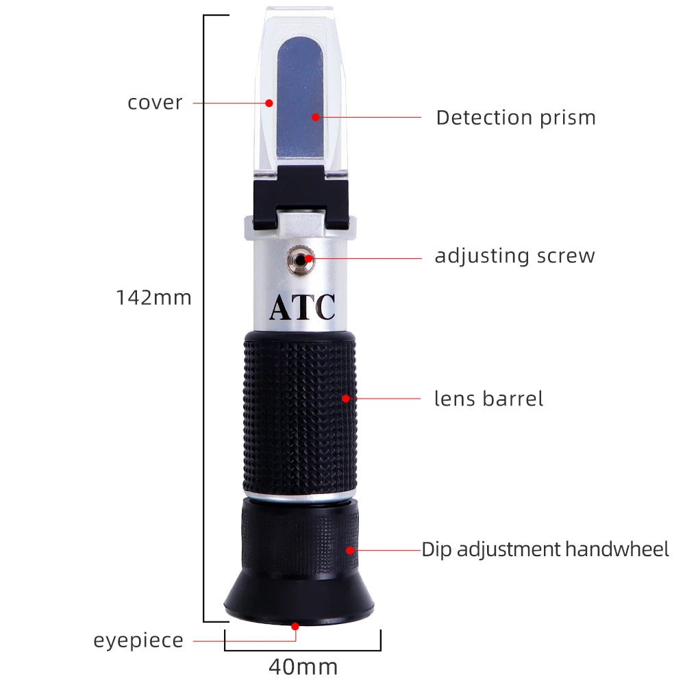 HandHeld 28-62% Brix Sugar Refractometer ATC for Fruit Sauce Juice Jam Drinks