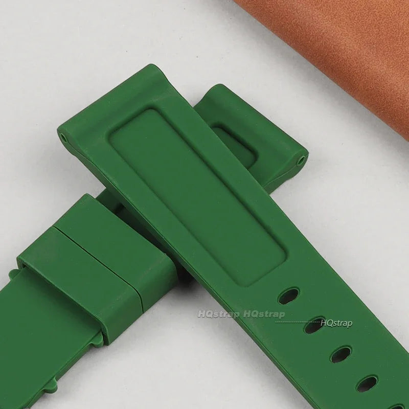 CowLost | butterfly-buckle-rubber-strap-22mm-24mm-for-panerai-watch-band-silicone-bracelet-replacement-straps-men-wristband-accessories |6