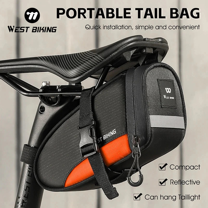 CowLost | west-biking-portable-bike-tail-bag-1-2l-reflective-cycling-bag-ultralight-waterproof |1