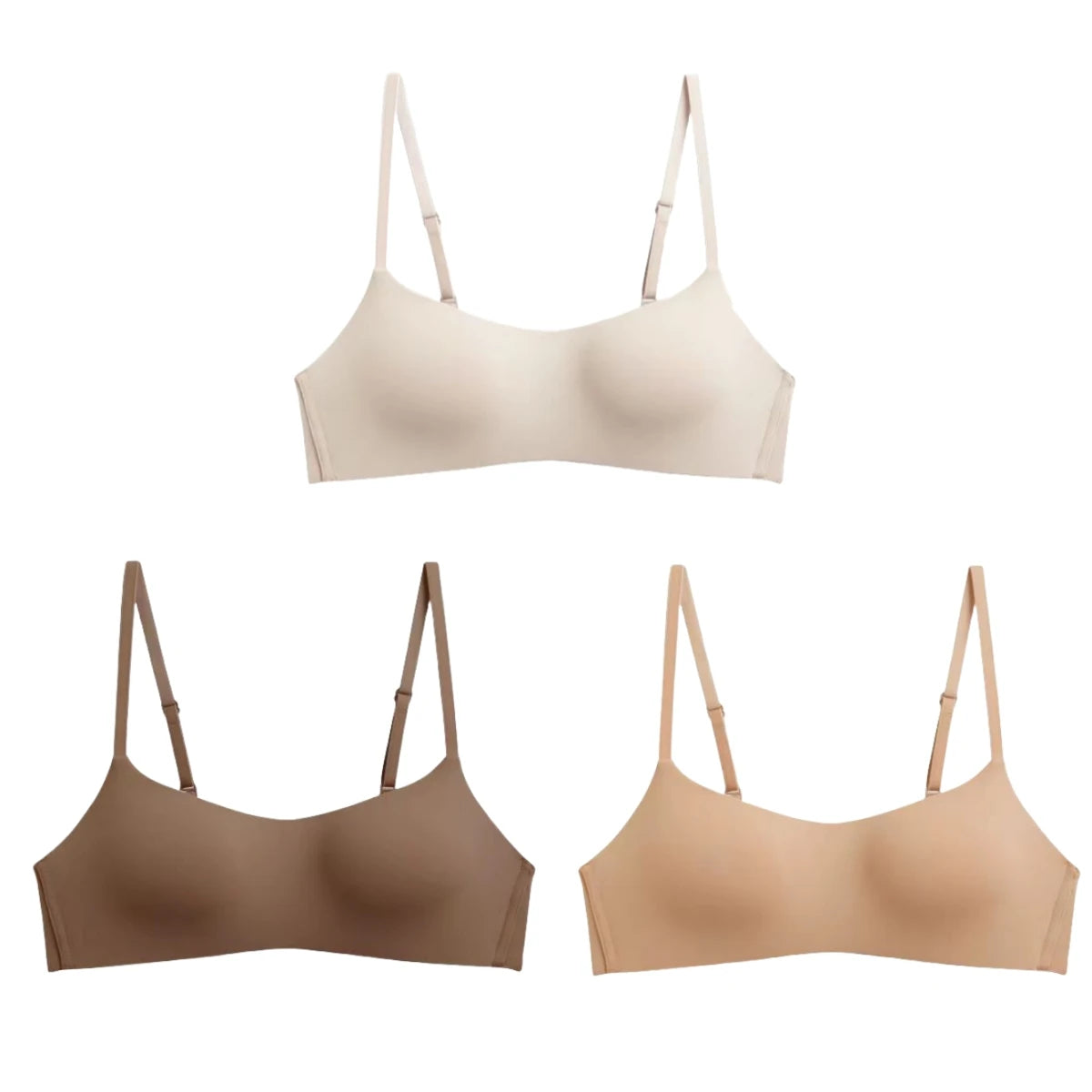 CowLost | product_id-3pcs-seamless-wire-free-1-2-cup-push-up-bras-with-back-closure-for-women |20