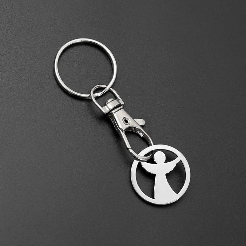 1/10PCS Stainless Steel Shopping Cart Token Keychains Portable Trolley Coin Removers