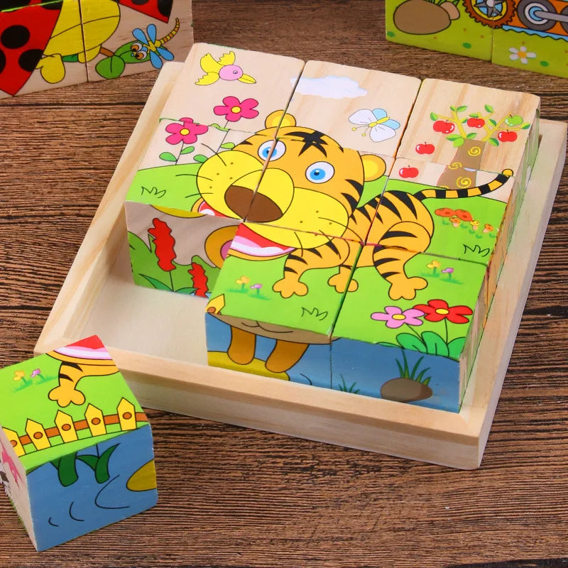 CowLost | fencing-barriers-baby-wooden-six-sided-cube-blocks-educational-toy |1