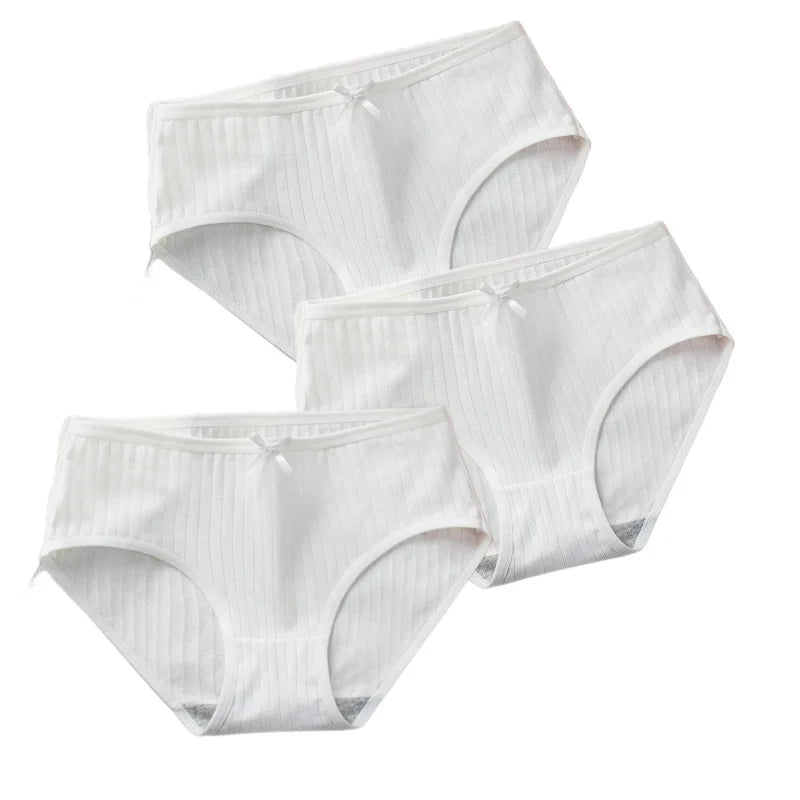 CowLost | product_id-3pcs-women-low-waist-solid-briefs-breathable-cotton-panties |16