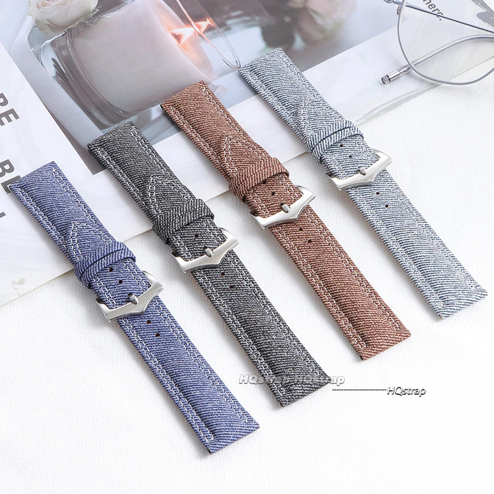 CowLost | product_id-sailcloth-denim-pattern-nylon-leather-watch-strap-18-22mm-sport-wristband-unisex |2