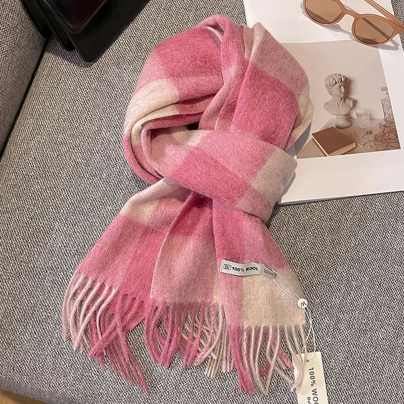 CowLost | australian-wool-winter-plaid-cashmere-scarf |3