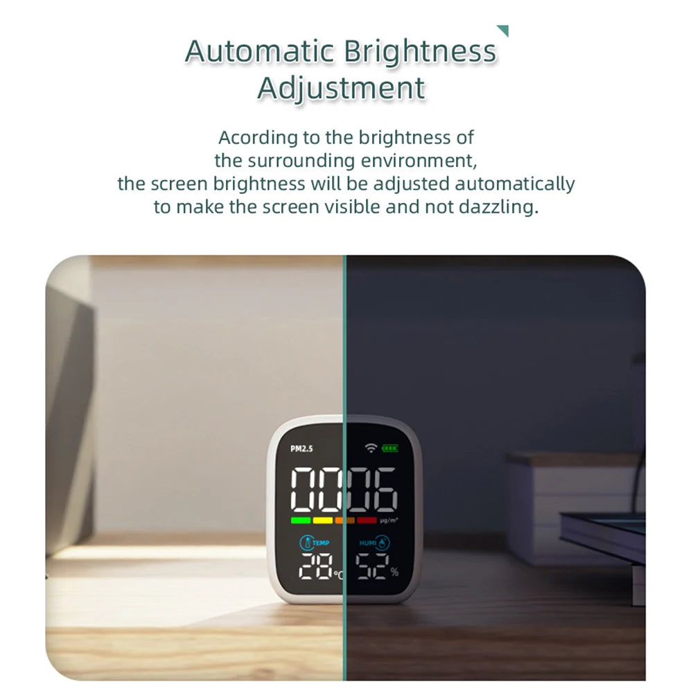 Portable WIFI Air Quality Tester with APP Control PM2.5 CO2 Temperature Humidity Meter