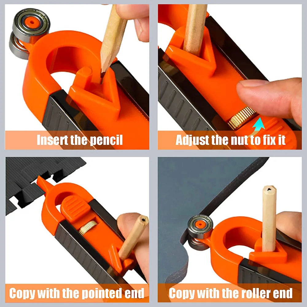 CowLost | profile-scribing-ruler-contour-gauge-with-lock-precise-scribe-tool-woodworking-edge-corner-measuring-profile-duplicator |16