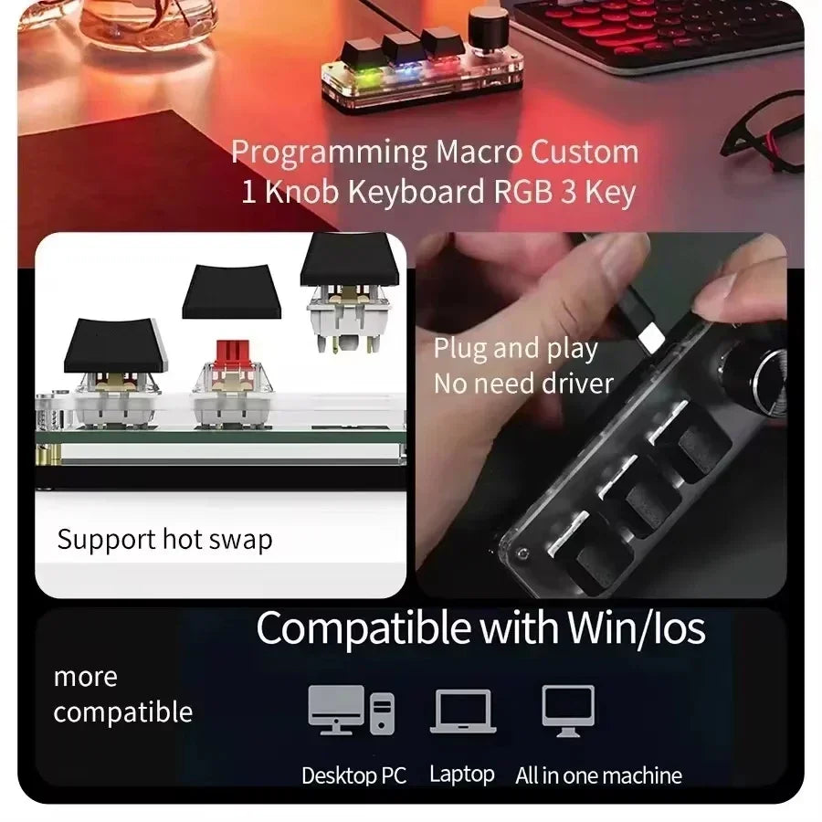 CowLost | product_id-ggbee-rgb-wired-mini-mechanical-keyboard-with-3-key-macro-and-hot-swap |4