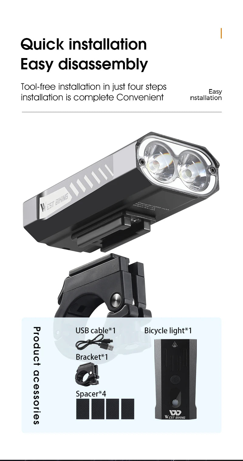 CowLost | west-biking-bike-front-light-induction-bicycle-bright-light-usb-charging-flashlight-cycling-waterproof-torch-bike-headlight |16