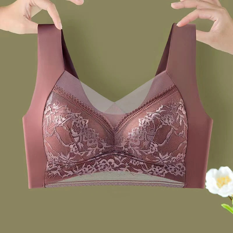 CowLost | product_id-seamless-wire-free-lace-bra-with-thin-molded-cups-comfortable-fit-small-to-large-sizes |9
