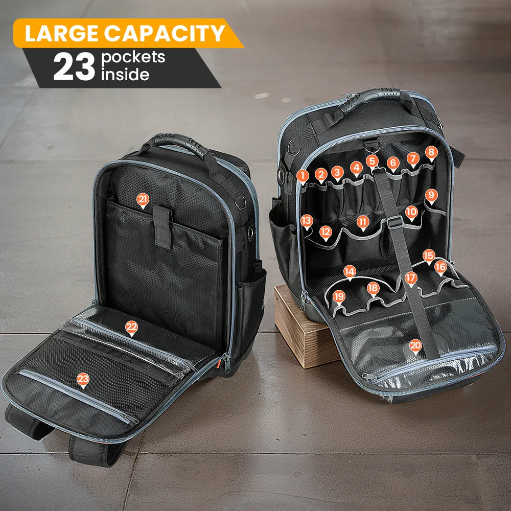 CowLost | product_id-heavy-duty-tool-backpack-with-laptop-compartment-molded-base-1680d-oxford-multiple-pockets |4