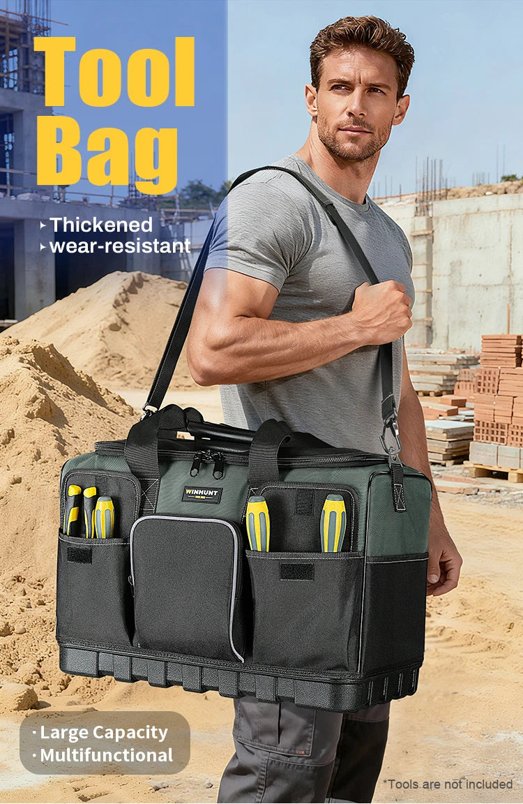 CowLost | product_id-heavy-duty-16-pocket-electrician-tool-bag-with-hard-bottom-for-hvac-mechanic |7