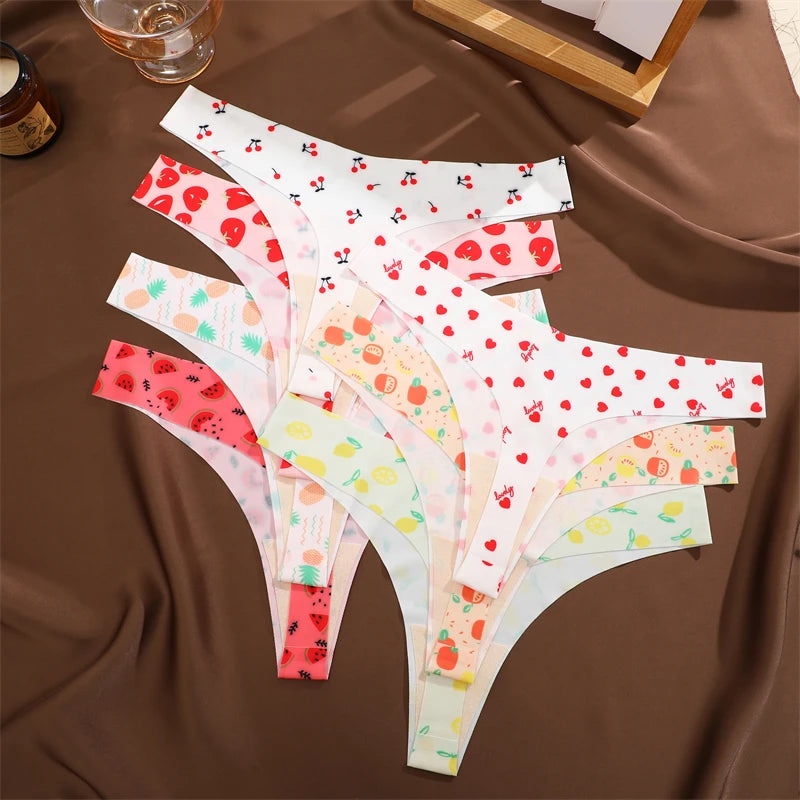 CowLost | activewear-pants-3pcs-womens-ice-silk-seamless-low-waist-leopard-thongs |9