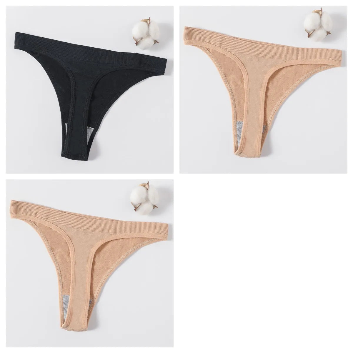 CowLost | product_id-3pcs-womens-brazilian-low-rise-ribbed-stretch-g-string-panties-m-xl-soft-comfort |27