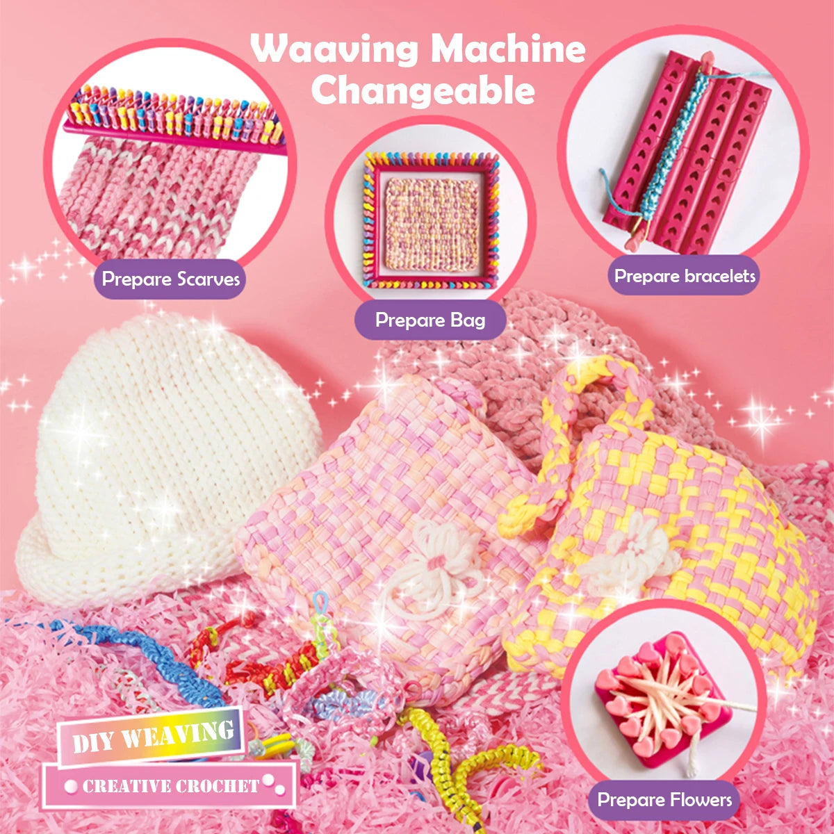 CowLost | product_id-diy-weaving-kit-for-kids-ages-6-arts-crafts-scarves-hats-and-bags |5