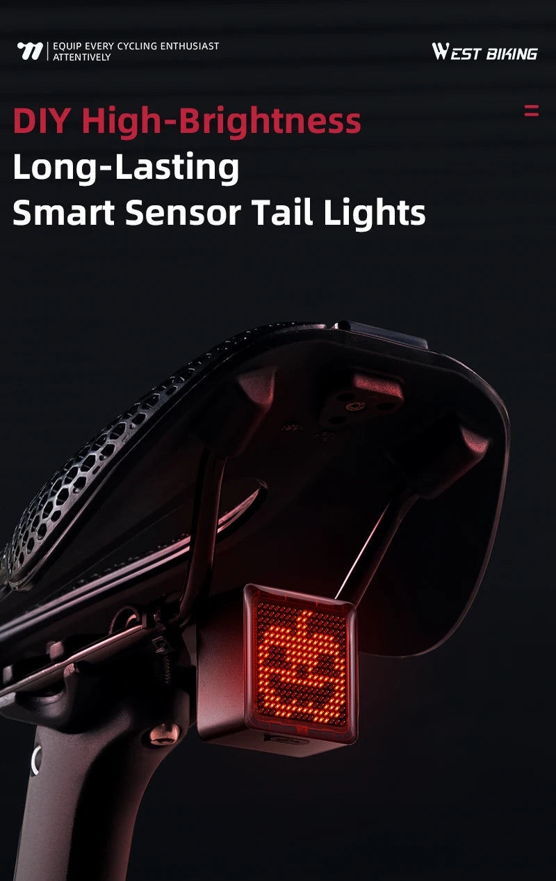CowLost | sporting-goods-west-biking-diy-pixel-rear-bicycle-taillight-1100mah-long-battery-life |7