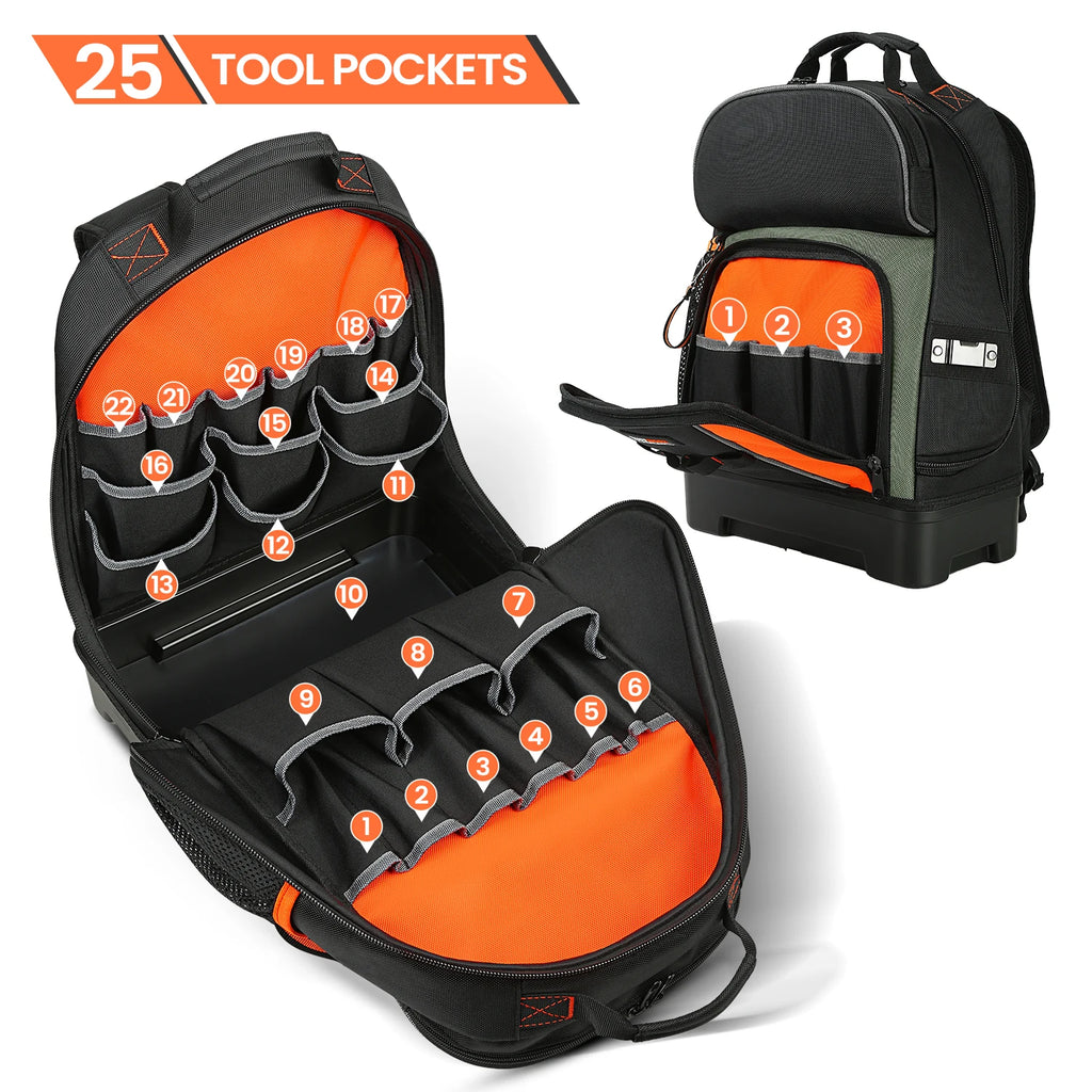 CowLost | product_id-durable-electrician-tool-bag-backpack-with-multiple-pockets-and-molded-bottom |5
