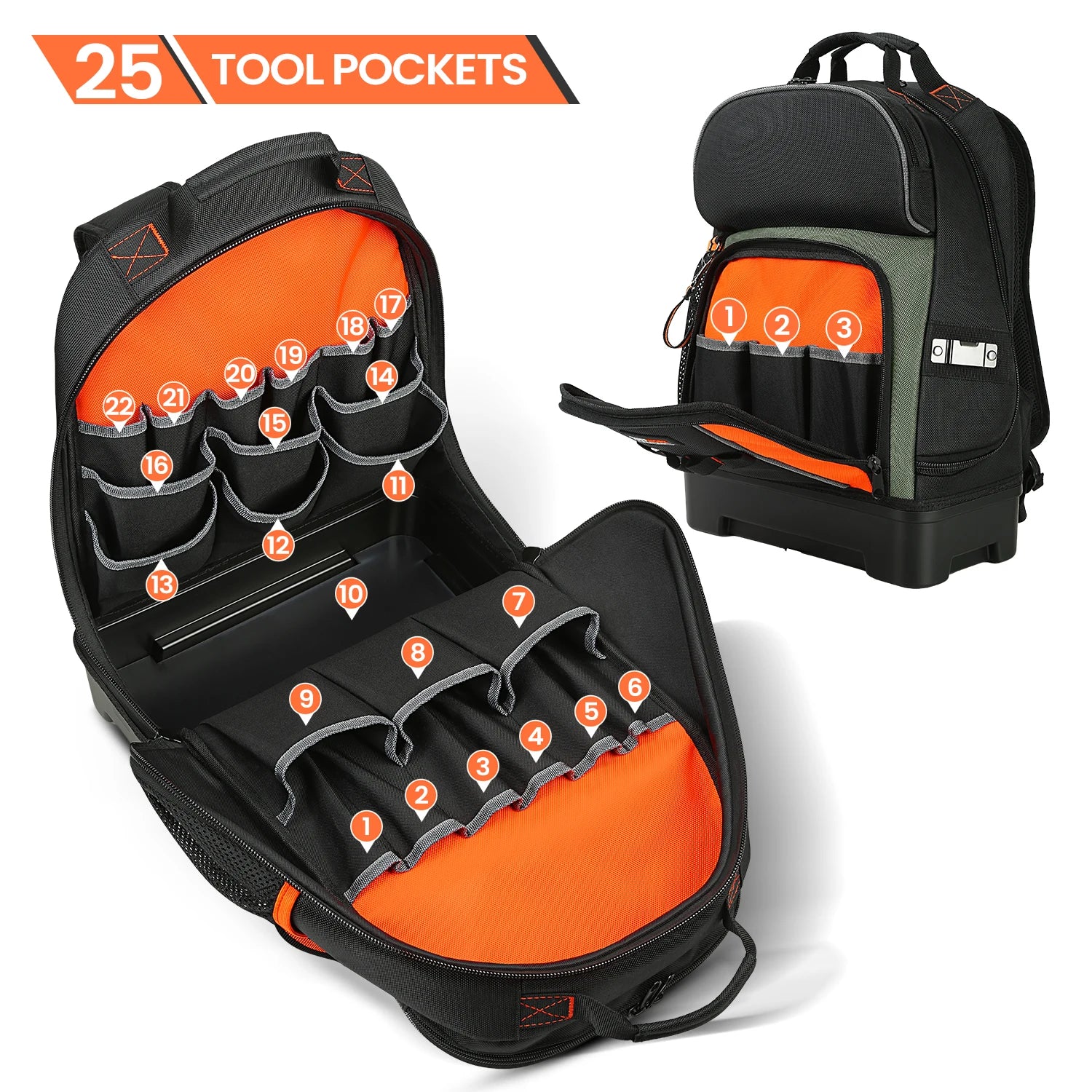 CowLost | product_id-durable-electrician-tool-bag-backpack-with-multiple-pockets-and-molded-bottom |5