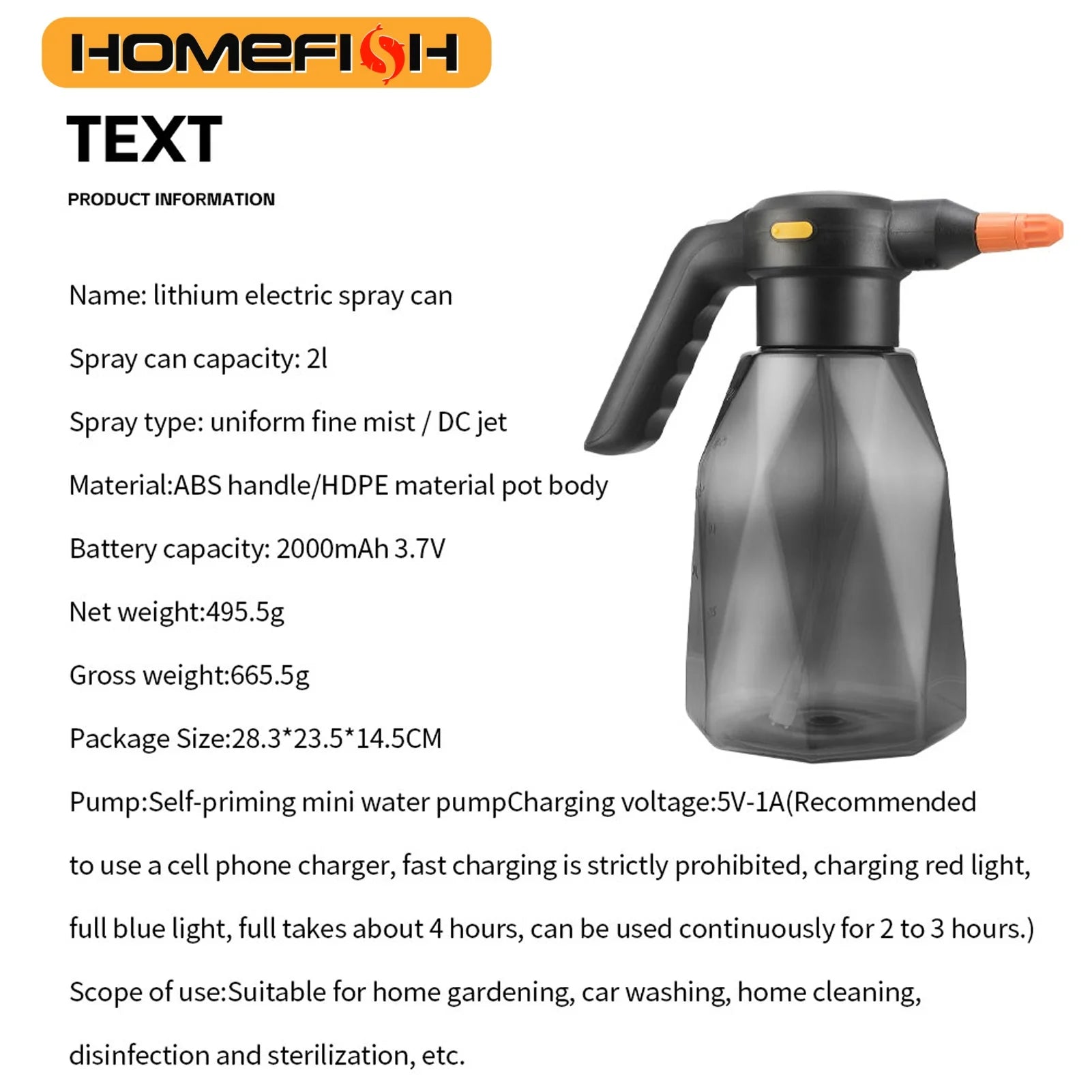 CowLost | 2l-rechargeable-electric-handheld-sprinkler-atomizing-watering-can-water-sprayer-for-garden-plants |5