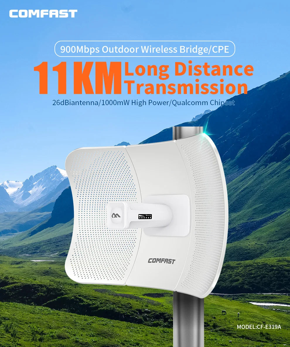 CowLost | comfast-outdoor-access-point-900mbps-long-range-cpe-5ghz-wireless-bridge |2