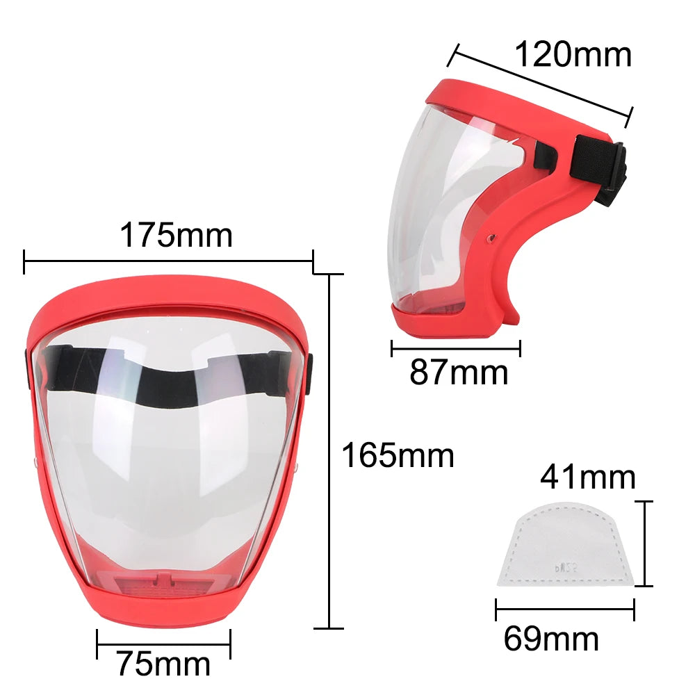 CowLost | kitchen-tool-full-face-shield-oil-splash-proof-mask-motorcycle-bicycle-cycling-dusting-mask-protection-face-cover-with-filters |10
