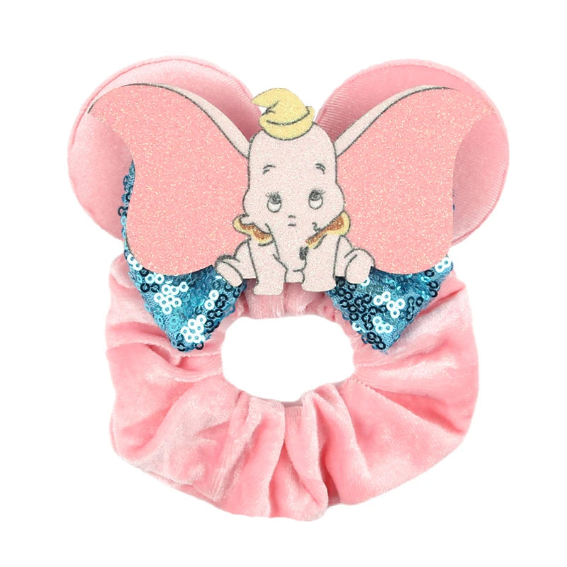 CowLost | cute-disney-castle-fireworks-balloons-hair-scrunchies-velvet-hairband-for-girls |64