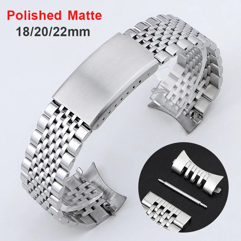 CowLost | product_id-stainless-steel-curved-flat-end-watch-band-18mm-22mm-for-seiko-rolex-polished-matte-strap |8