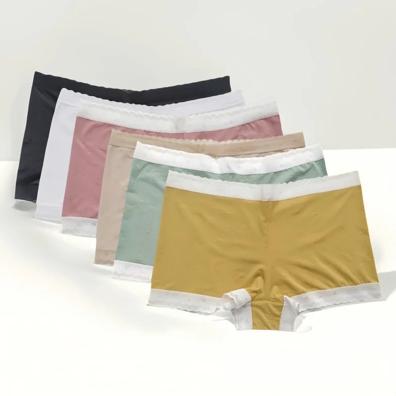 CowLost | product_id-3pcs-women-low-waist-lace-ice-silk-boyshort-panties-m-xl |1