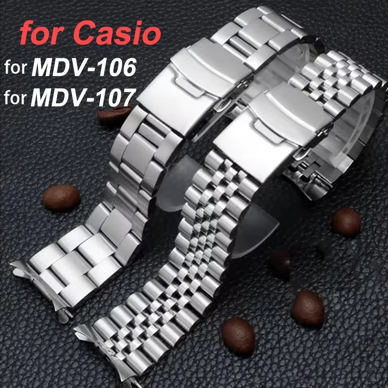 CowLost | bracelets-product_id-22mm-stainless-steel-watchband-replacement-for-casio-mdv107-mdv106-unisex-wrist-strap |1