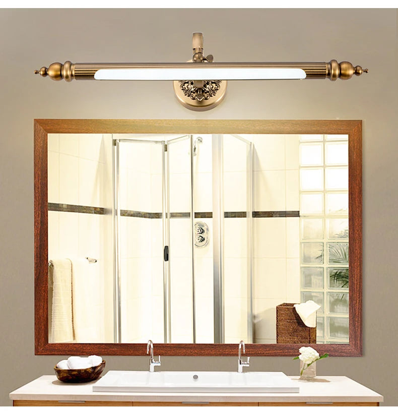 CowLost | product_id-bronze-mirror-led-wall-lamp-8w-51cm-antique-gold-for-bedroom-bathroom |10