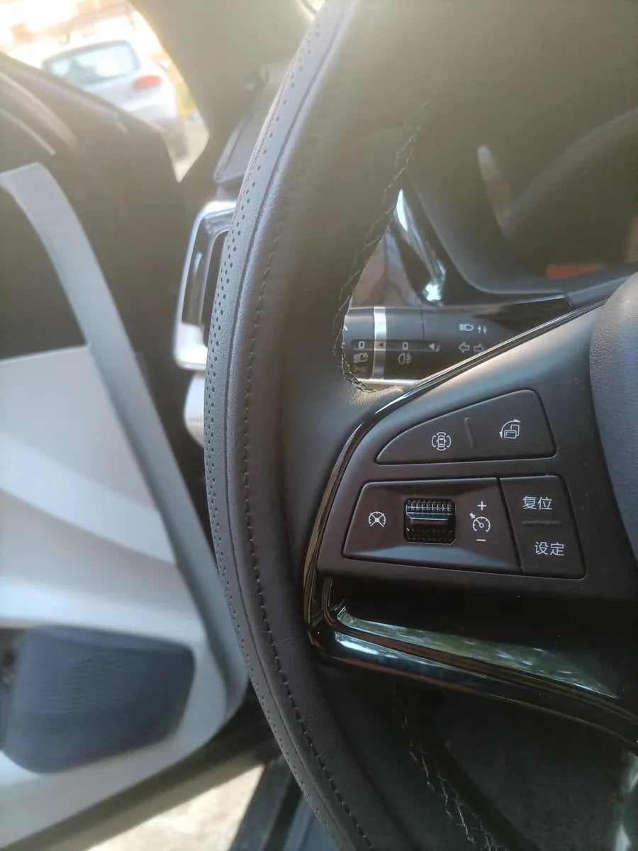 CowLost | napa-leather-perforated-patchwork-car-steering-wheel-cover-1 |19