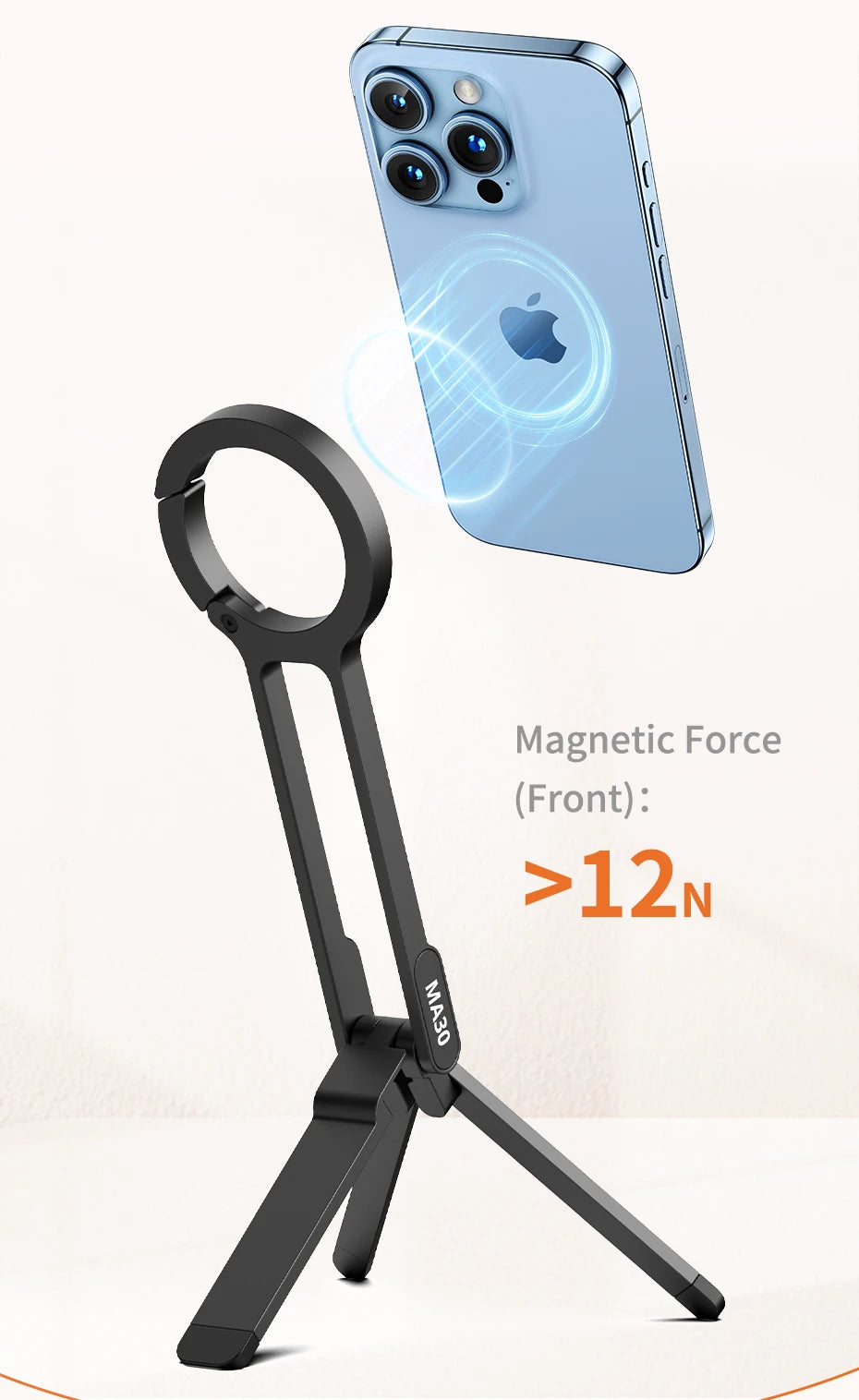 CowLost | ulanzi-ma30-carabiner-mounted-phone-tripod-for-iphone-15-14-13-12-pro-pro-max-dual-sided-magnet |8