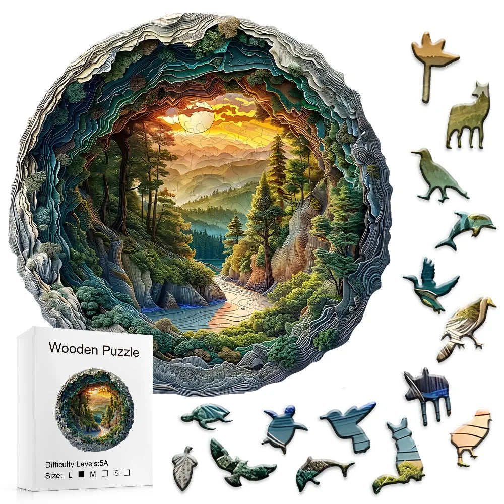 CowLost | product_id-3d-animal-forest-cave-wooden-puzzle-adult-stress-relief-toy |1