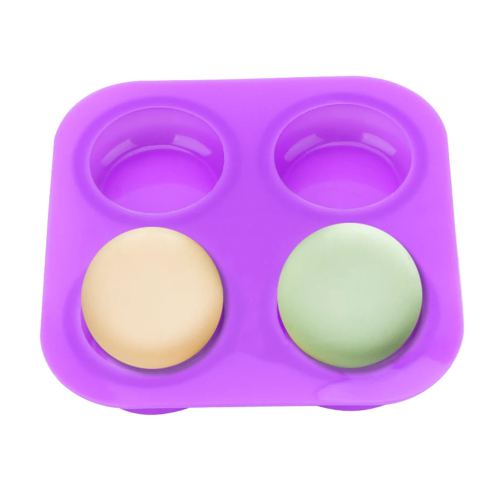 CowLost | product_id-4-cavity-round-silicone-soap-and-cake-mold-tray-easy-demould |4