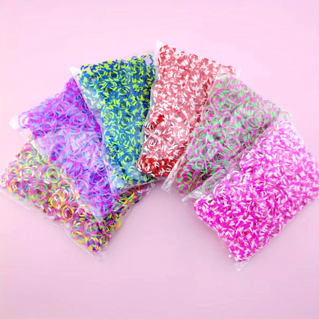 CowLost | bracelets-product_id-600pcs-color-rubber-loom-hair-ties-bands-bracelets-diy-craft-accessories-kit |9