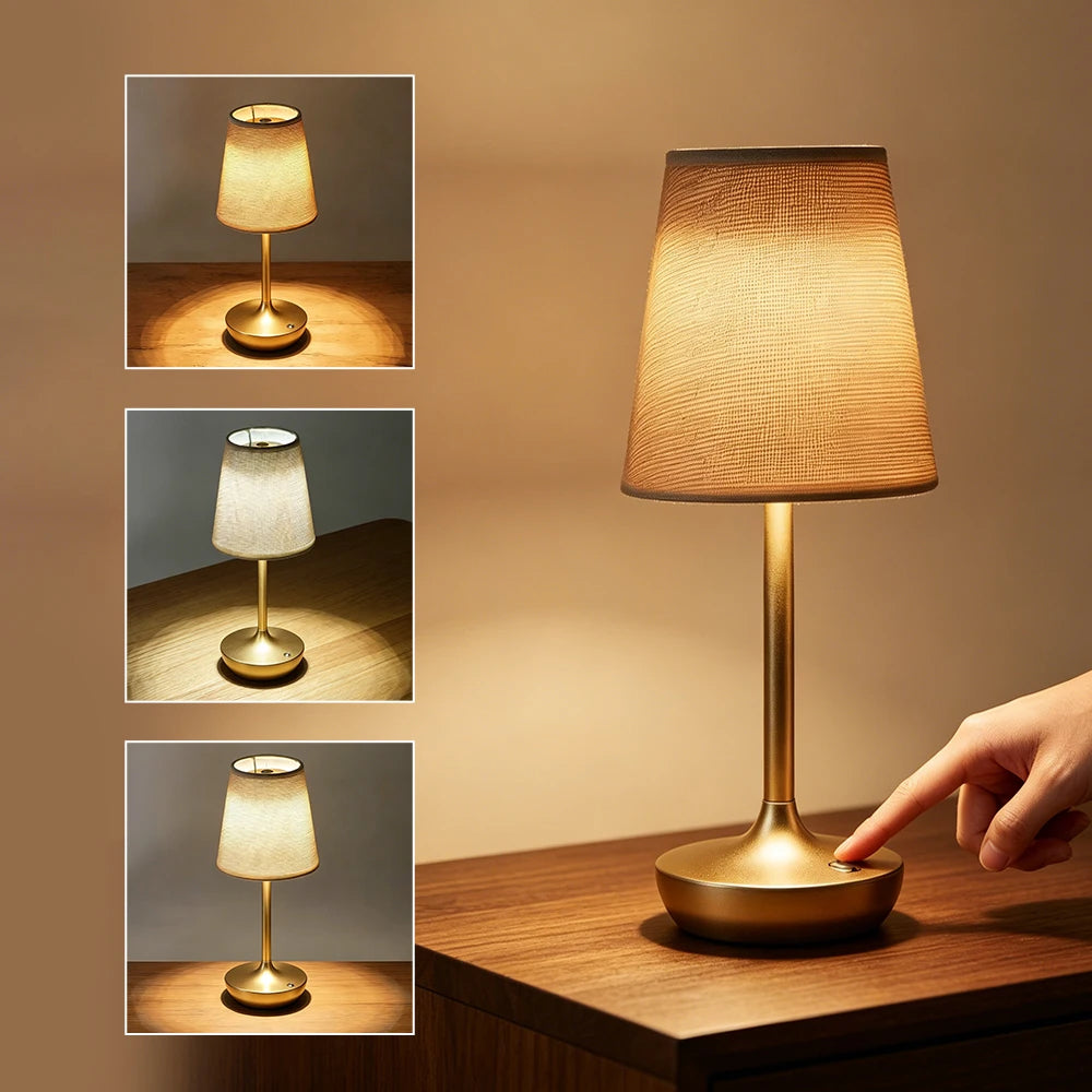 CowLost | product_id-rechargeable-dimmable-led-table-lamp-with-usb-and-fabric-shade-for-bedroom-bedside |1