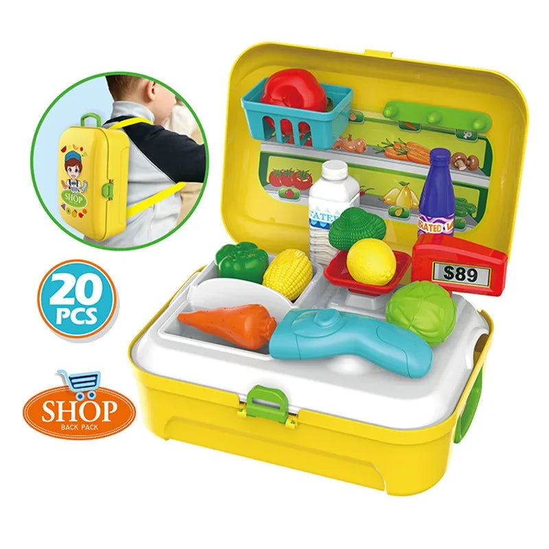 Hot Baby Miniature Plastic Kitchen Pretend Play Food Toy Set with Music and Light for Kids