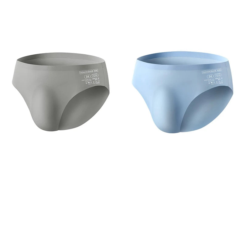CowLost | 2pcs-men-ice-silk-seamless-briefs-summer-new-ultra-thin-panty-transparent |22