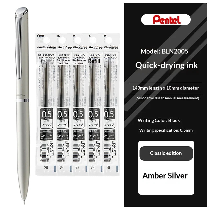 CowLost | product_id-pentel-bln2005-all-metal-gel-pen-low-center-gravity-assorted-colors-black-ink-rotary-signing-pen-for-meetings-and-planning |32