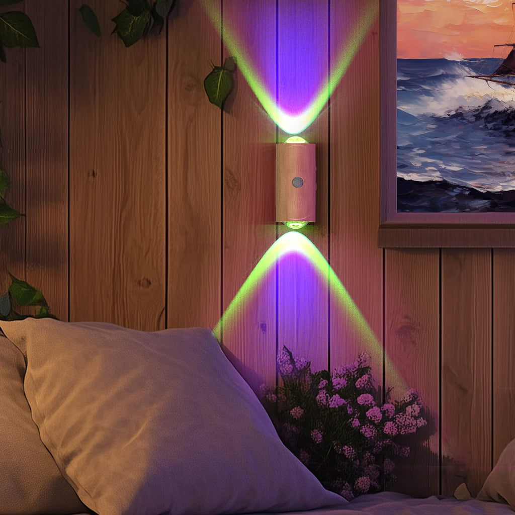 Rechargeable Motion Sensor Night Light with 3 Modes & 8 LED Effects for Indoor Use
