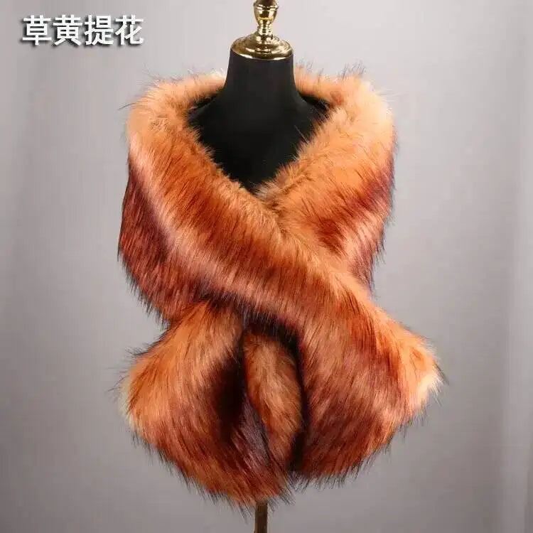 CowLost | 32-colors-165-30cm-women-luxury-warm-faux-fox-fur-shawl-winter-ladies-plush-scarf |64