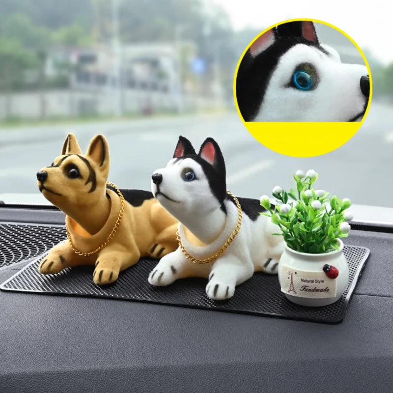 CowLost | car-doll-husky-beagle-st-bernard-shepherd-shake-head-dog-decoration-car-interior-decoration-cute-creative-gift-tabletop-ornament |3