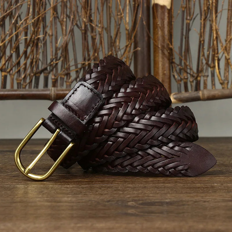 CowLost | 3cm-unisex-fashion-designer-weaving-belt |2