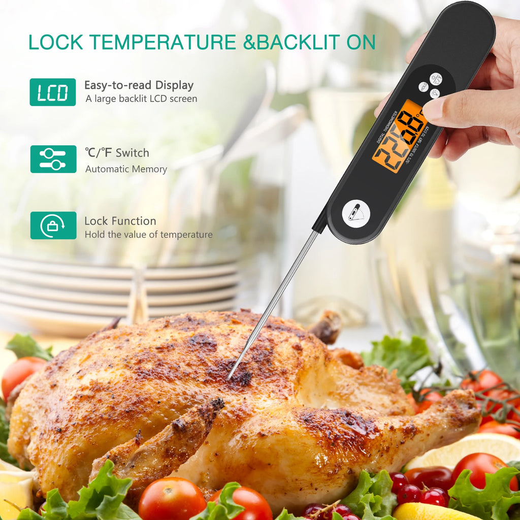 ORIA Digital Waterproof Food Thermometer for BBQ, Meat, Water, and Milk Cooking Probe
