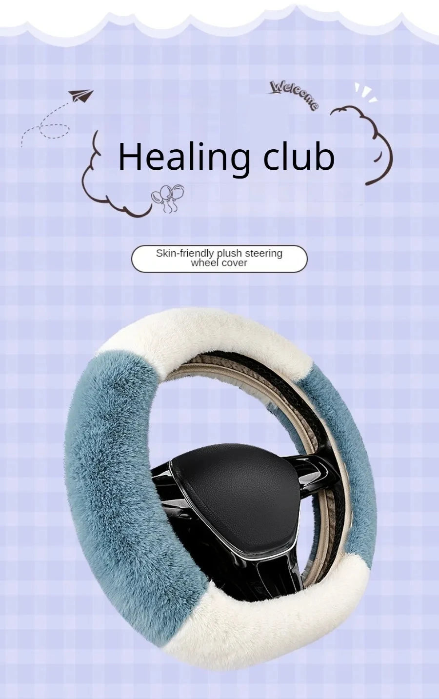CowLost | soft-and-fluffy-otter-rabbit-plush-steering-wheel-cover-for-13-4-15-75-diameter-steering-wheels |4