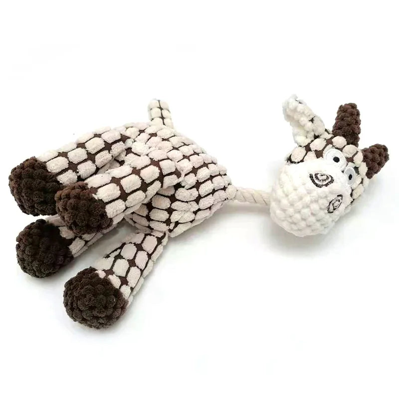 CowLost | dog-kennel-run-accessories-donkey-shape-corduroy-squeaky-dog-chew-toy |9