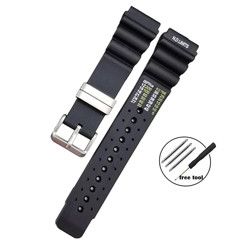 ND Limits Waterproof Rubber Watch Strap 20/22/24mm for Rolex & Seiko