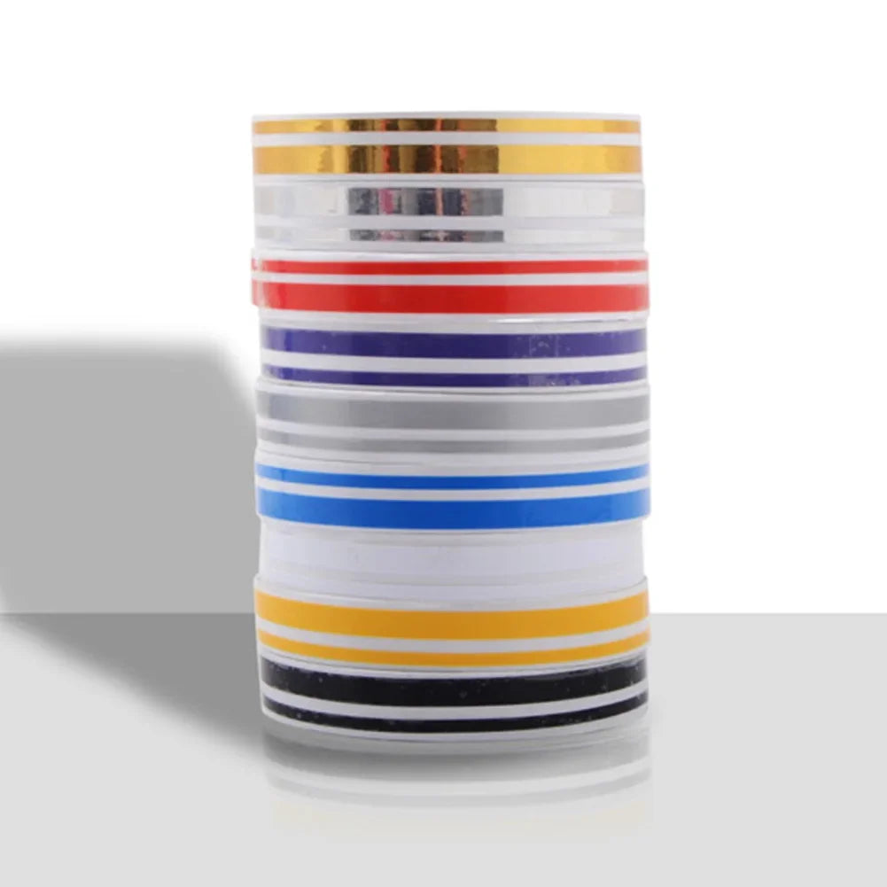 CowLost | 1pc-9-8m-1roll-car-waistline-body-decal-sticker-double-line-rubber-strip-fashion-personality-high-end-small-color-bar-auto-parts |12