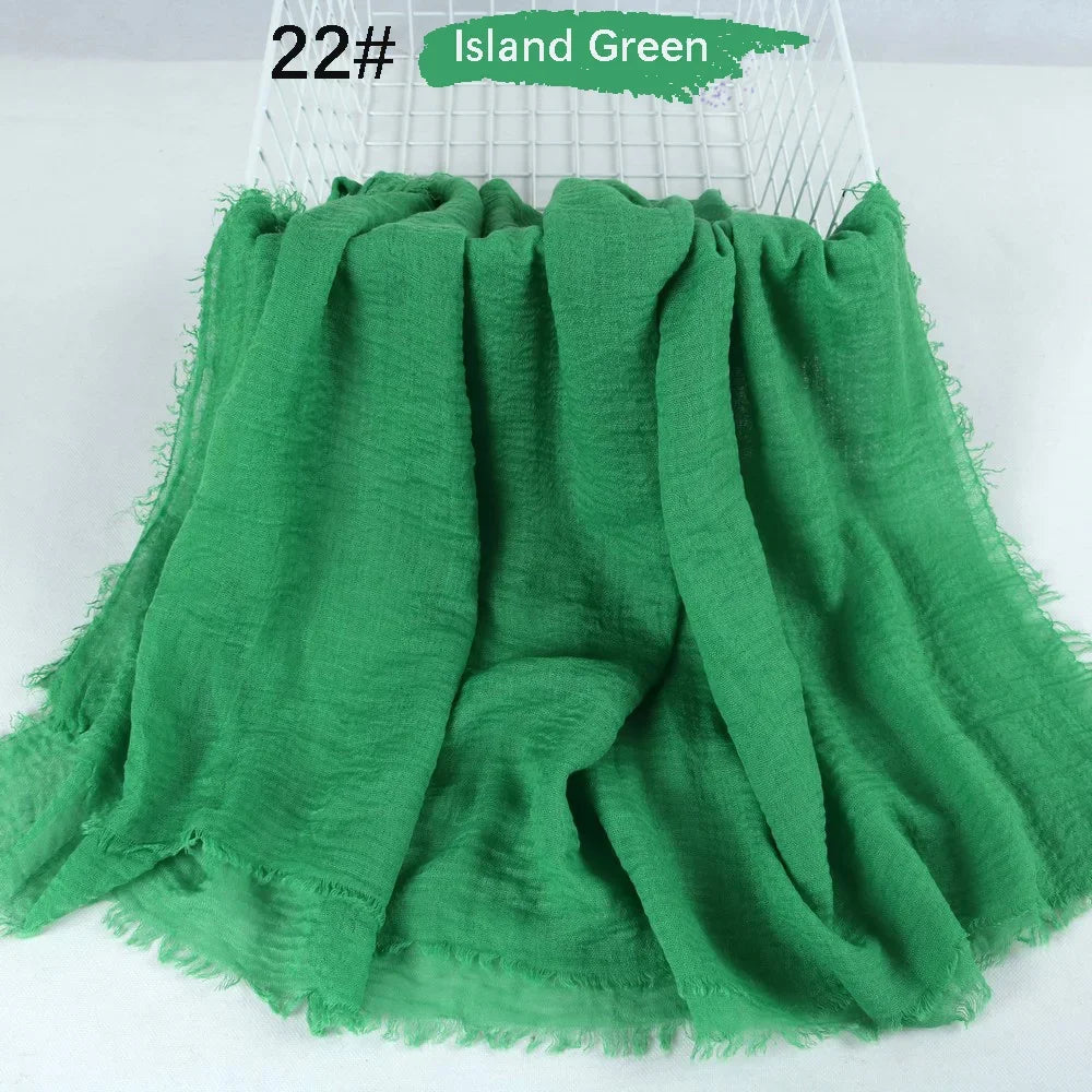 180X90CM Muslim Women Crinkle Hijab Soft Cotton Scarf