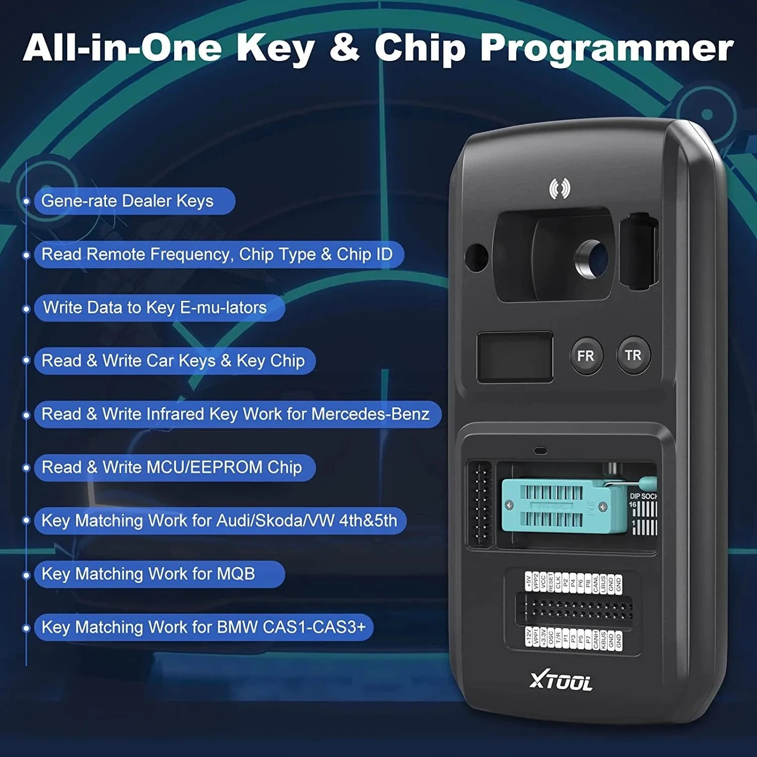 CowLost | xtool-kc501-professional-car-key-programming-obd2-sacnner-chip-programmer-ecu-reader-for-benz-infrared-key-works-with-x100-pad3 |1